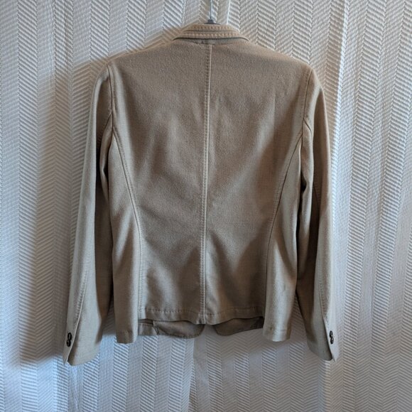 Massimo Dutti Wool blend blazer career Beige Size US10 Tailored Quiet Luxury - Picture 11 of 14